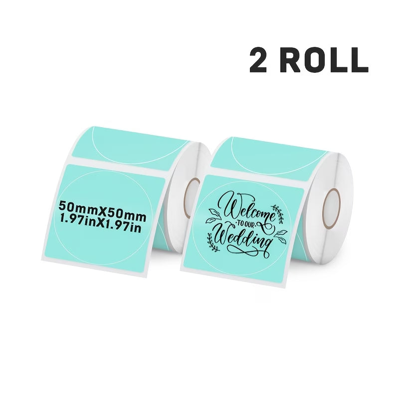 Vibrant Round Labels (50x50mm) – 2 Rolls