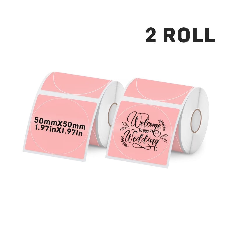 Vibrant Round Labels (50x50mm) – 2 Rolls
