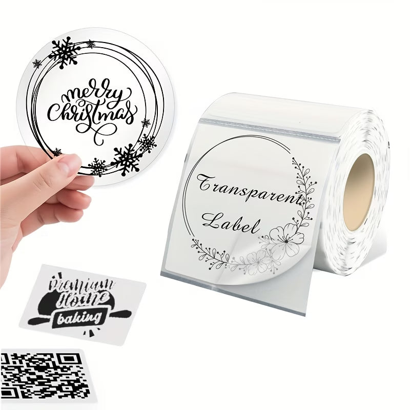 Crystal Clear Round Labels (50x50mm) – 120 Labels per Roll