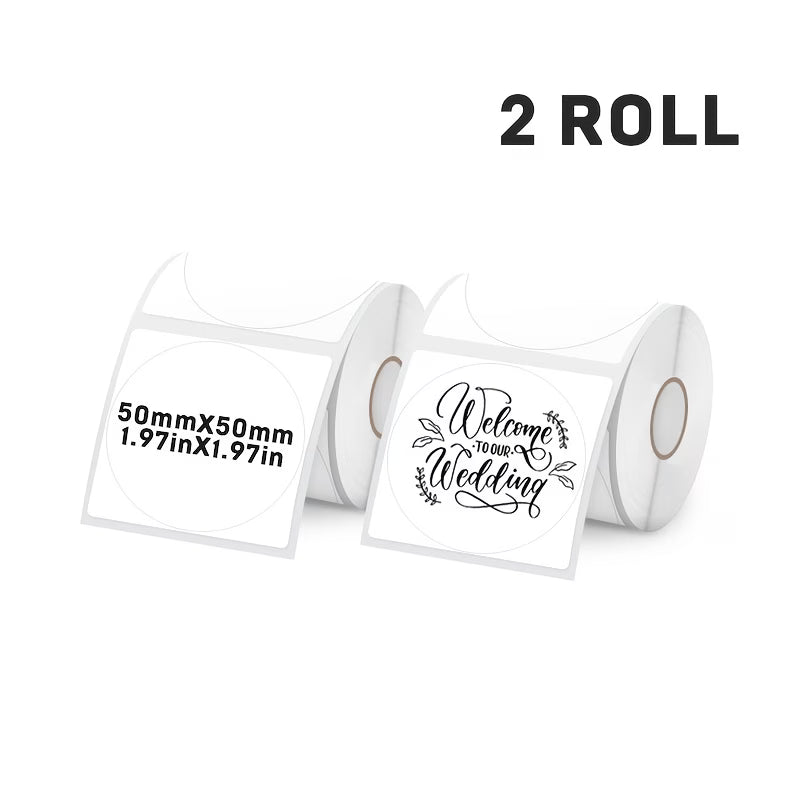 Vibrant Round Labels (50x50mm) – 2 Rolls